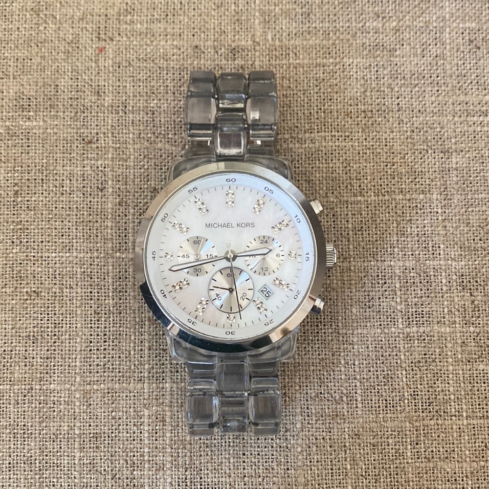 Michael Kors clear resin watch - silver